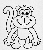 آموزش مراحل نقاشي میمون کوچولو شیطون بصورت تصويري