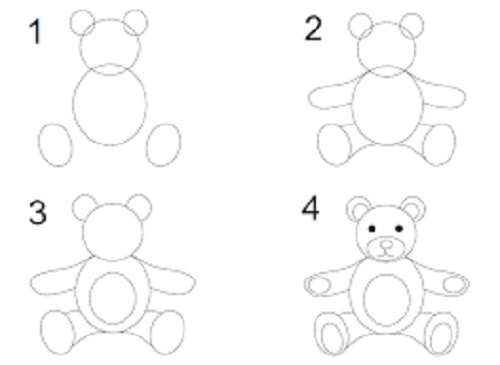  آموزش نقاشي خرس عروسکی از ابتدا و مرحله به مرحله 
